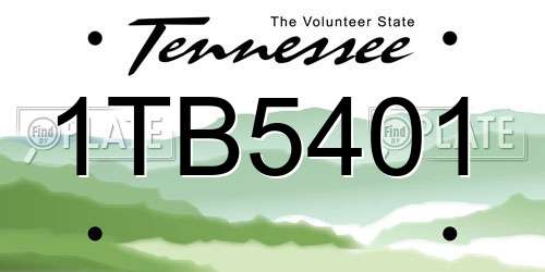 1TB5401 Tennessee License Plate