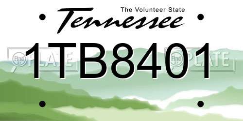 1TB8401 Tennessee License Plate