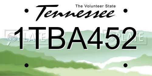 1TBA452 Tennessee License Plate