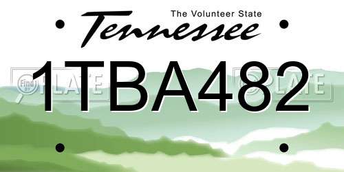 1TBA482 Tennessee License Plate
