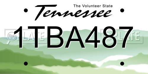1TBA487 Tennessee License Plate