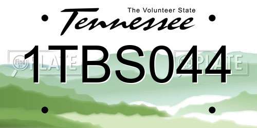 1TBS044 Tennessee License Plate
