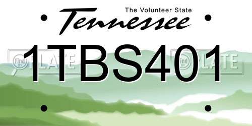 1TBS401 Tennessee License Plate