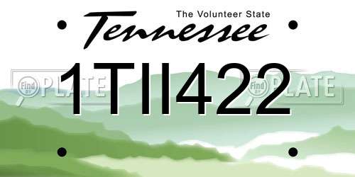 1TII422 Tennessee License Plate