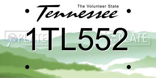 1TL552 Tennessee License Plate
