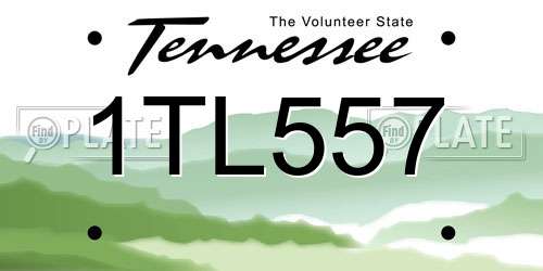 1TL557 Tennessee License Plate