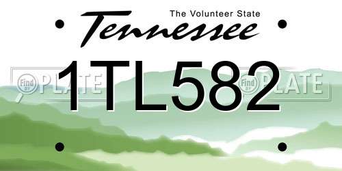 1TL582 Tennessee License Plate