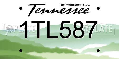 1TL587 Tennessee License Plate