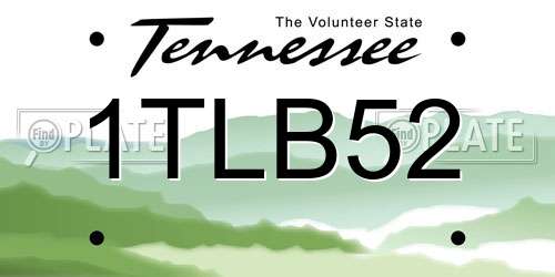 1TLB52 Tennessee License Plate