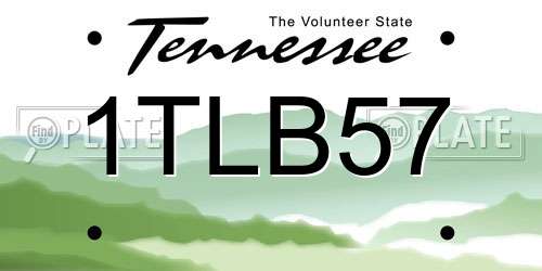 1TLB57 Tennessee License Plate