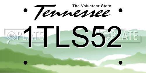 1TLS52 Tennessee License Plate