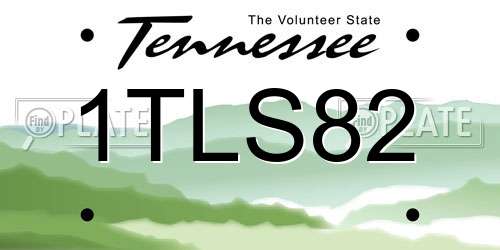 1TLS82 Tennessee License Plate