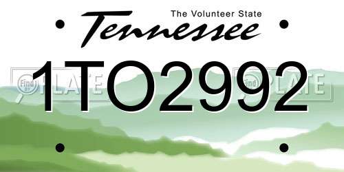 1TO2992 Tennessee License Plate