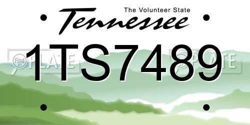 1TS7489 Tennessee License Plate