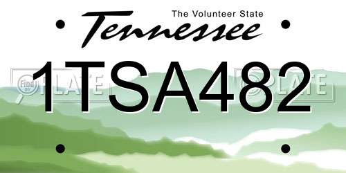 1TSA482 Tennessee License Plate