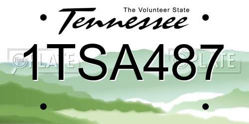 1TSA487 Tennessee License Plate
