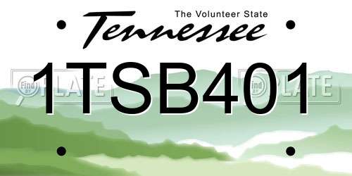 1TSB401 Tennessee License Plate