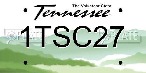 1TSC27 Tennessee License Plate