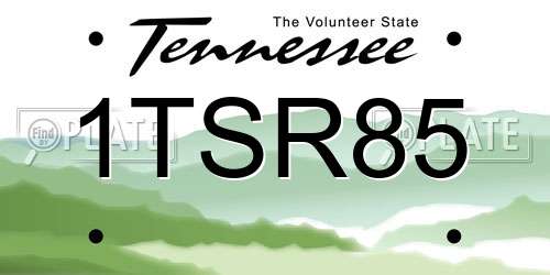 1TSR85 Tennessee License Plate