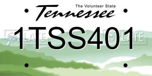 1TSS401 Tennessee License Plate