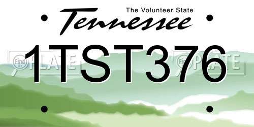 1TST376 Tennessee License Plate
