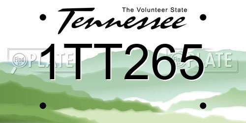 1TT265 Tennessee License Plate