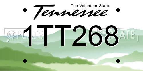 1TT268 Tennessee License Plate