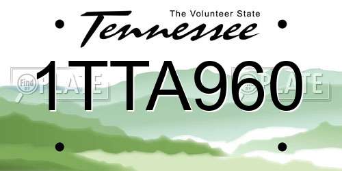 1TTA960 Tennessee License Plate