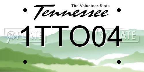 1TTO04 Tennessee License Plate