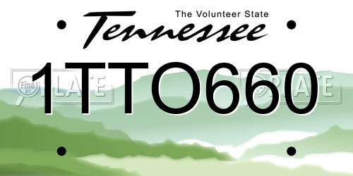 1TTO660 Tennessee License Plate