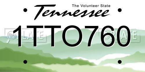 1TTO760 Tennessee License Plate