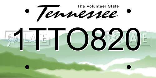 1TTO820 Tennessee License Plate