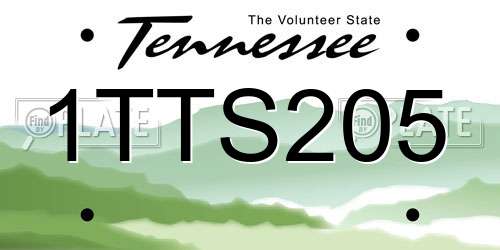 1TTS205 Tennessee License Plate