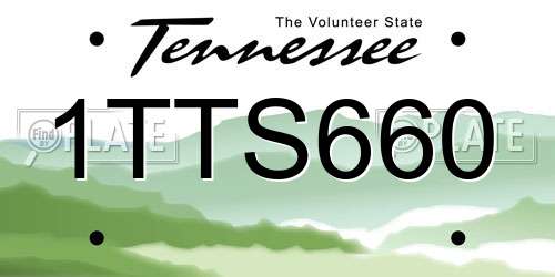 1TTS660 Tennessee License Plate