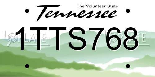 1TTS768 Tennessee License Plate