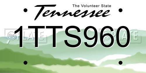 1TTS960 Tennessee License Plate