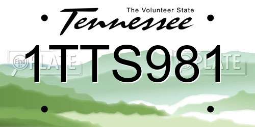 1TTS981 Tennessee License Plate