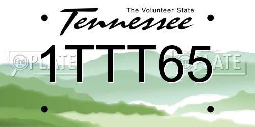1TTT65 Tennessee License Plate
