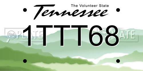 1TTT68 Tennessee License Plate