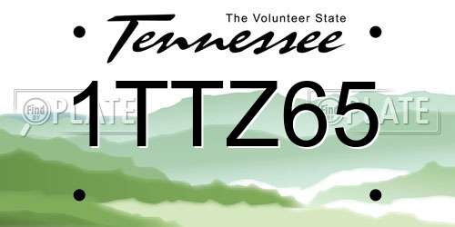 1TTZ65 Tennessee License Plate