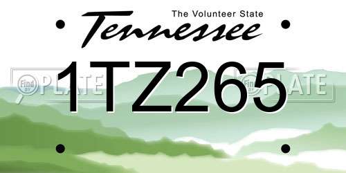 1TZ265 Tennessee License Plate