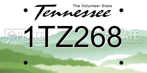 1TZ268 Tennessee License Plate