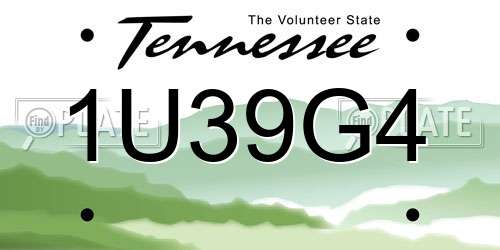 1U39G4 Tennessee License Plate
