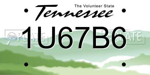 1U67B6 Tennessee License Plate