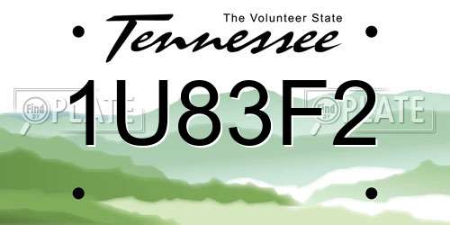 1U83F2 Tennessee License Plate
