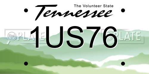 1US76 Tennessee License Plate