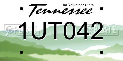 1UT042 Tennessee License Plate