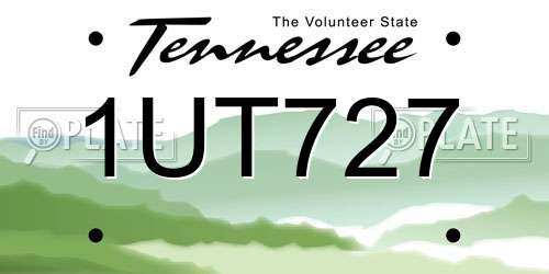 1UT727 Tennessee License Plate