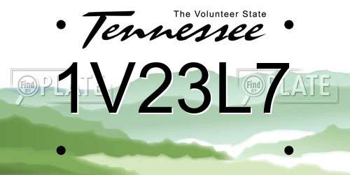 1V23L7 Tennessee License Plate