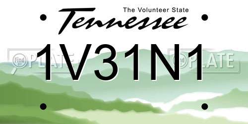 1V31N1 Tennessee License Plate